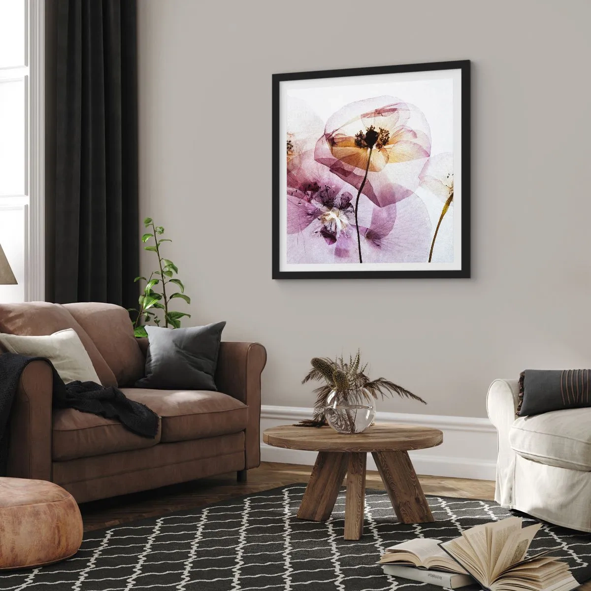 Poster in black frame - Flower Body Slide - 40x40 cm