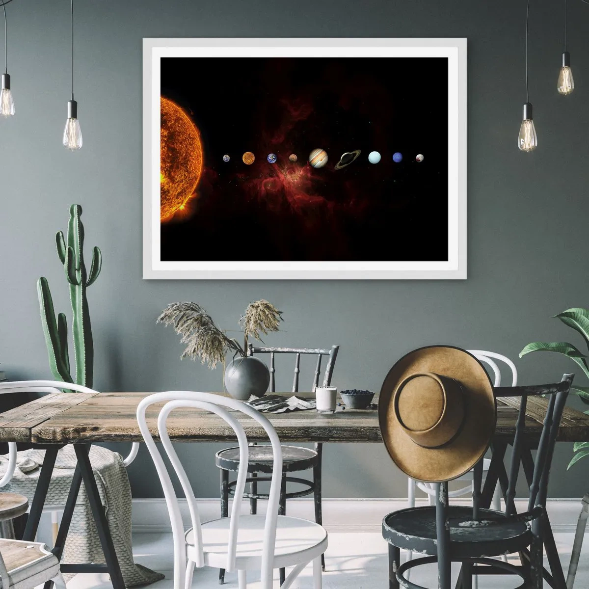 Poster in white frmae - Our Neighbourhood - 100x70 cm