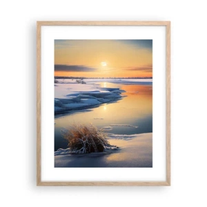 Poster in light oak frame - Winter Sunset - 40x50 cm