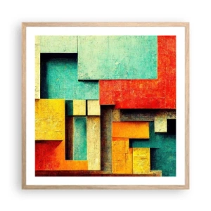 Poster in light oak frame - Festival of Right Angles - 60x60 cm