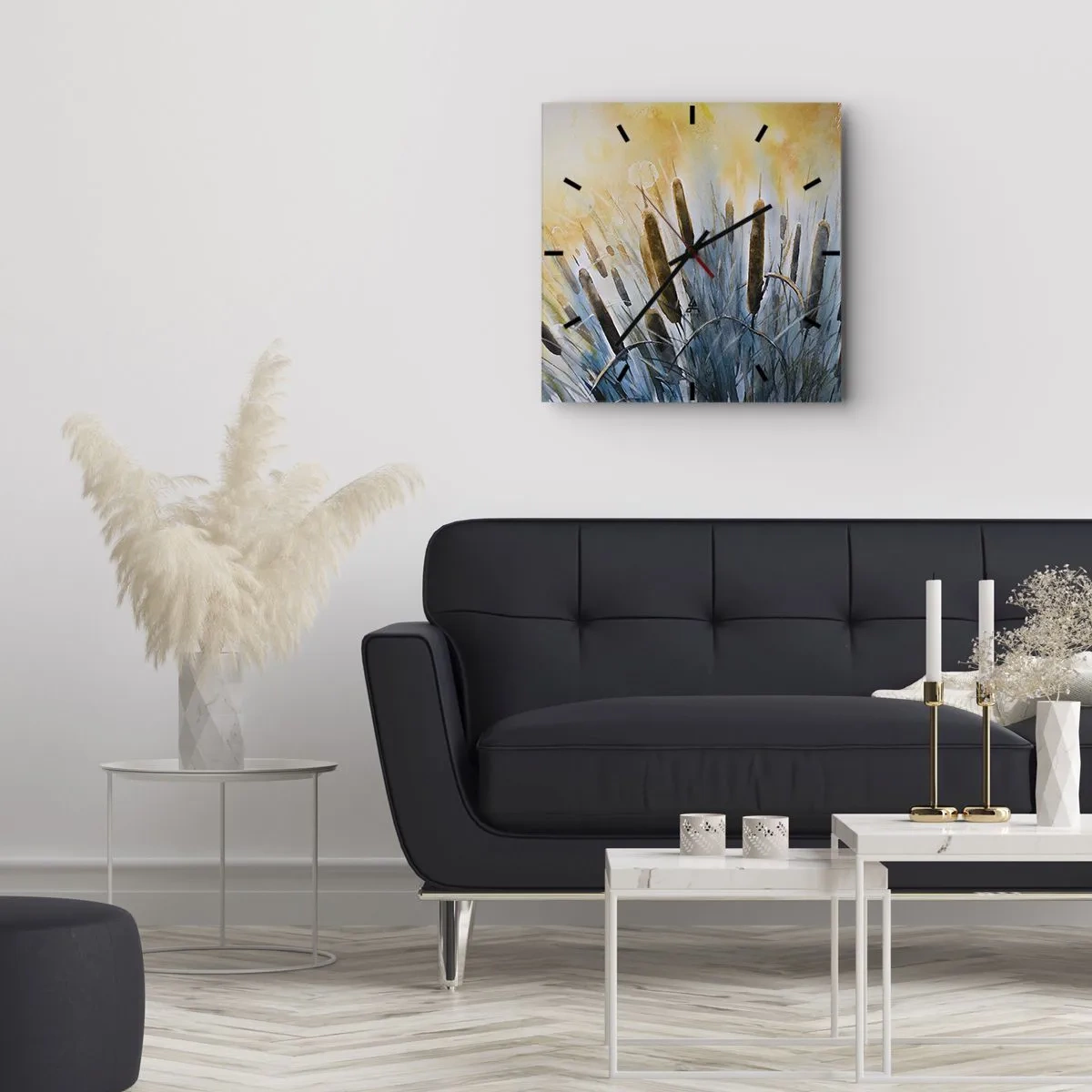 Wall clock - Clock on glass - Coolness of Water, Heat of the Sun - 30x30 cm