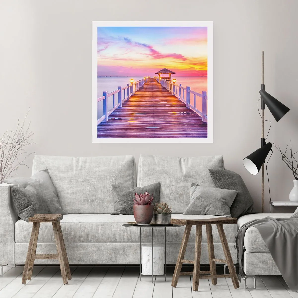 Poster - Lilac and Gold Silence of an Evening - 60x60 cm