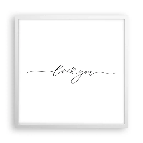 Poster in white frmae - Black on White - 50x50 cm