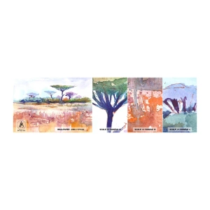 Photo Wallpaper Sample Standard Eco - Colour of Savannah - Landscape, Savanna, Africa - 100x30 cm
