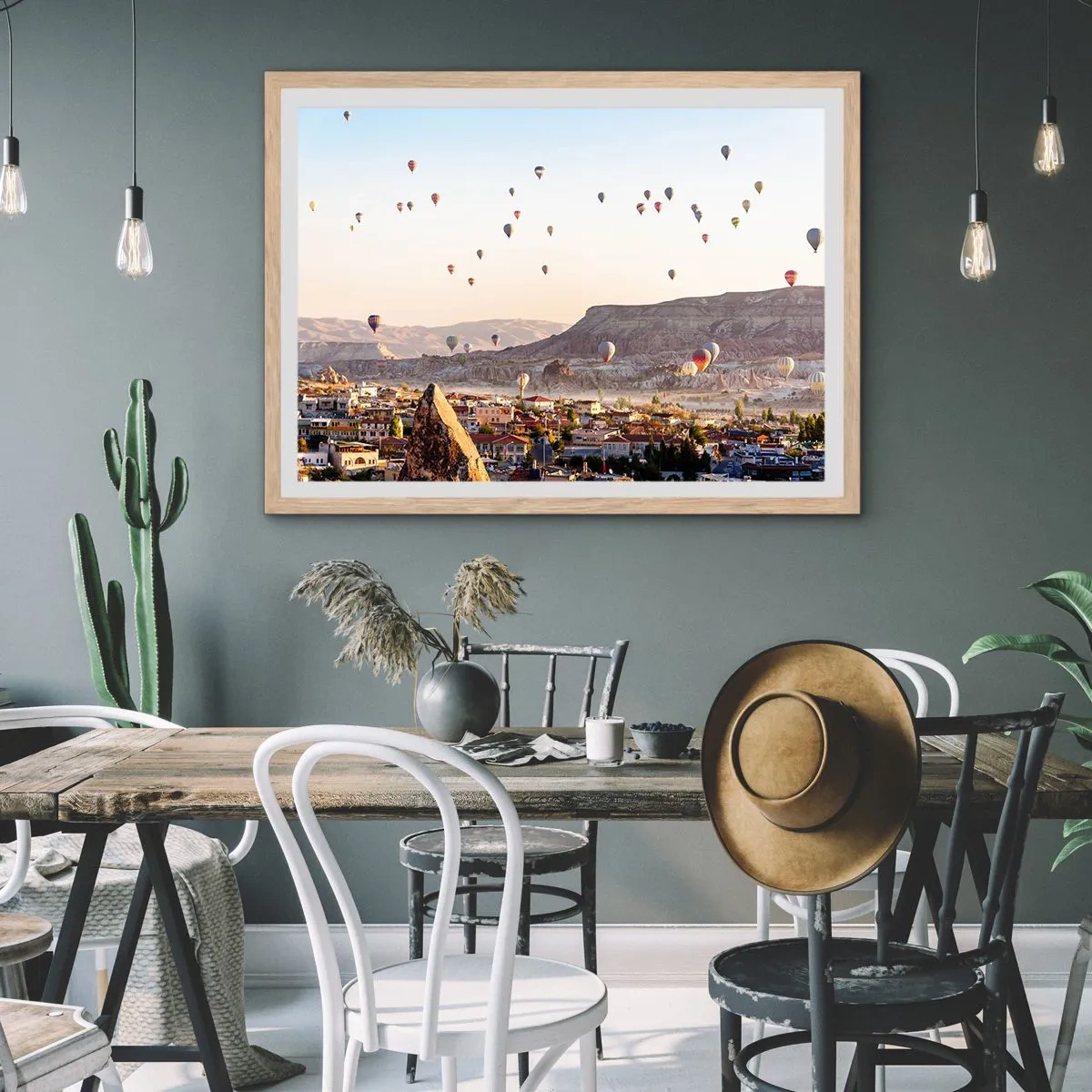 Poster in light oak frame - Like Ships in the Sky - 70x50 cm