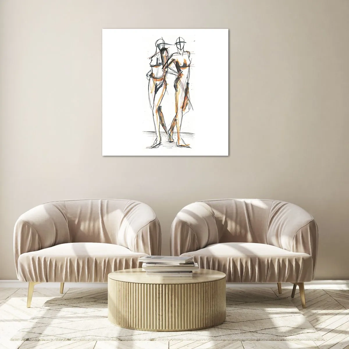 Glass picture - Study of Grace - 30x30 cm