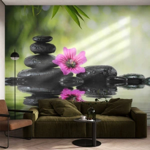 Photo Wallpaper Standard Eco - Time for the Soul - Flower, Culture, Bamboo - 450x315 cm