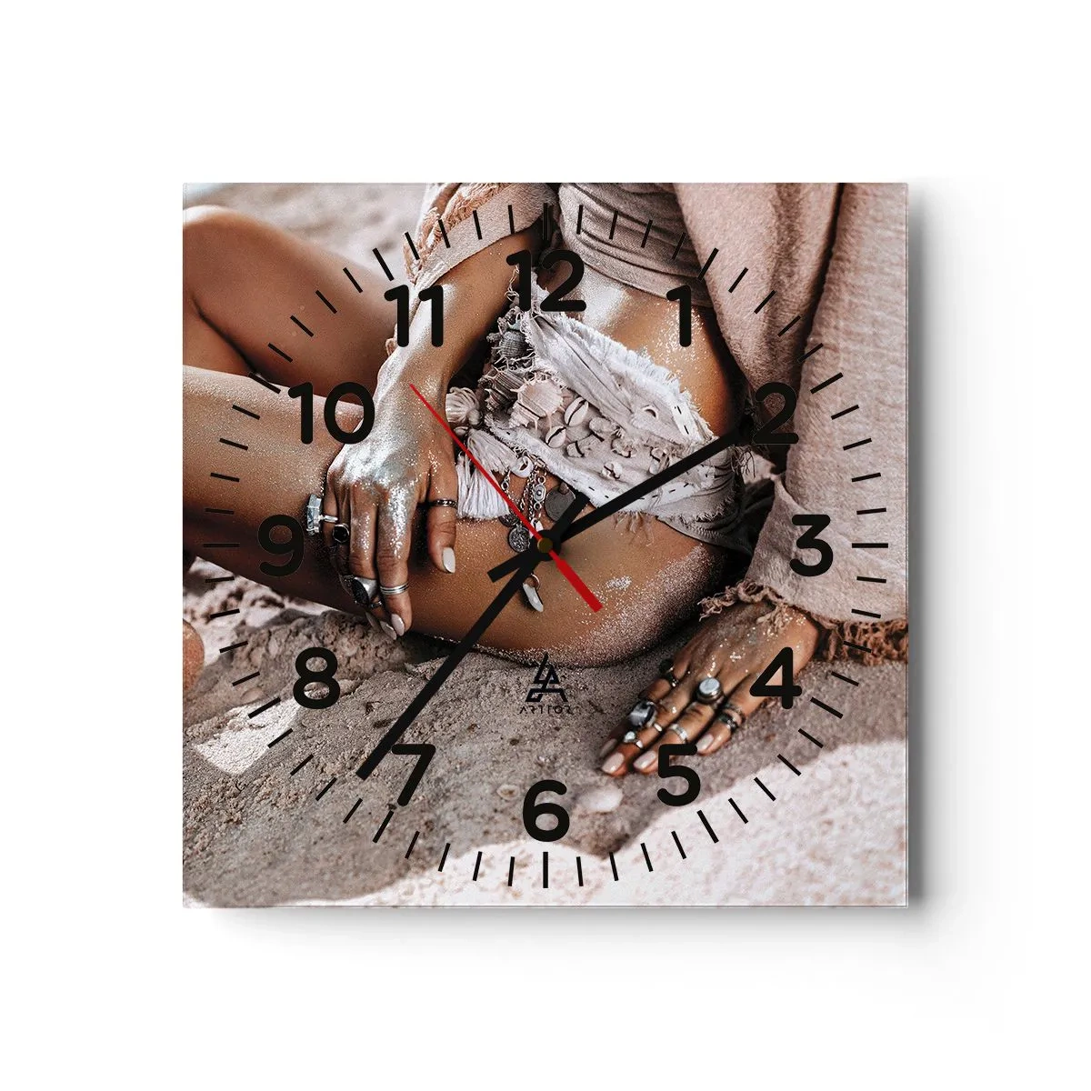 Wall clock - Clock on glass - Thrown Out by the Waves - 40x40 cm