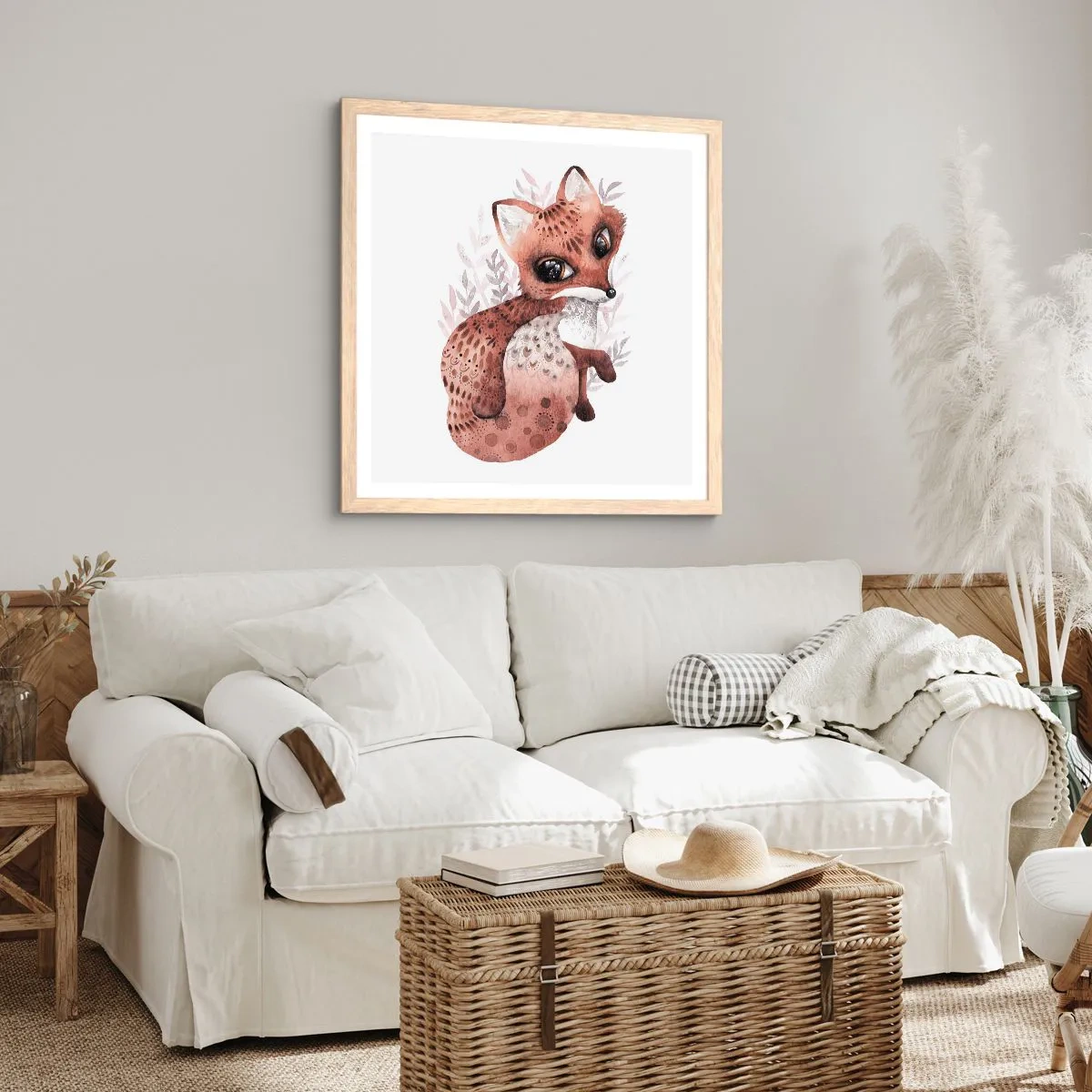 Poster in light oak frame - Sweet and Lovely - 60x60 cm