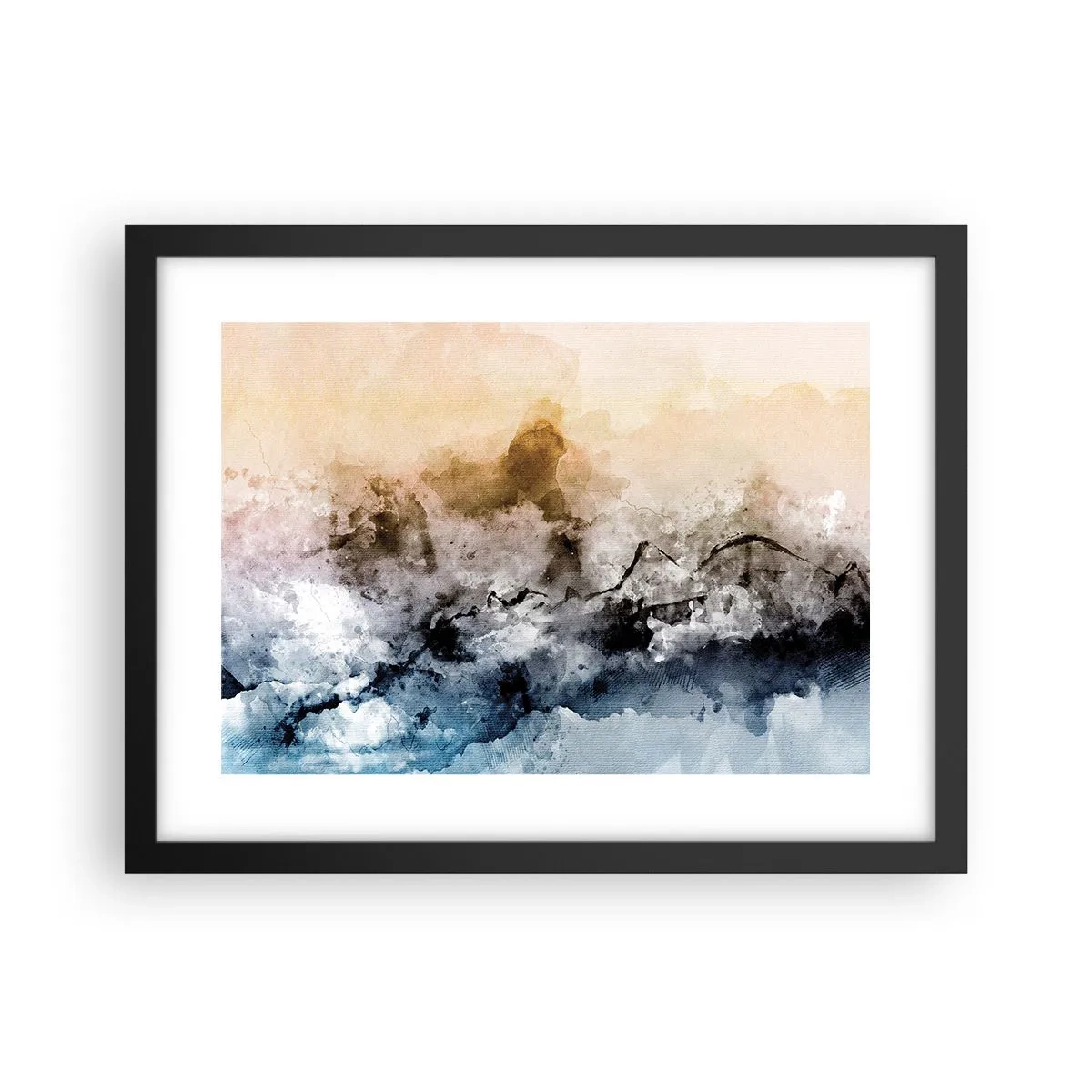 Poster in black frame - Drowned in Fog - 40x30 cm