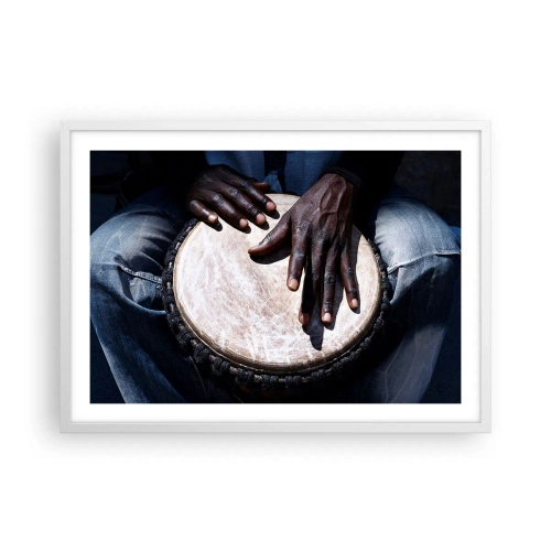 Poster in white frmae - Live at Your Own Rhythm - 70x50 cm