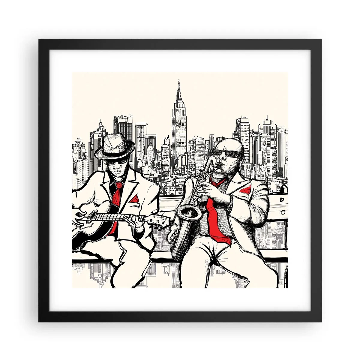 Poster in black frame - New York Improvisation - 40x40 cm