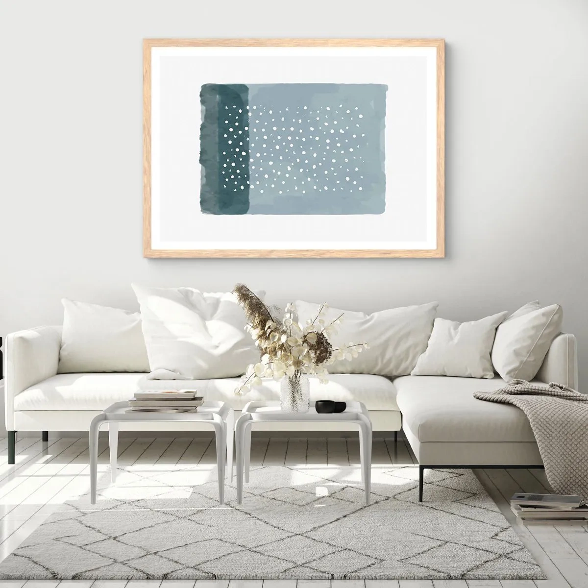 Poster in light oak frame - Grown on the Blue - 91x61 cm