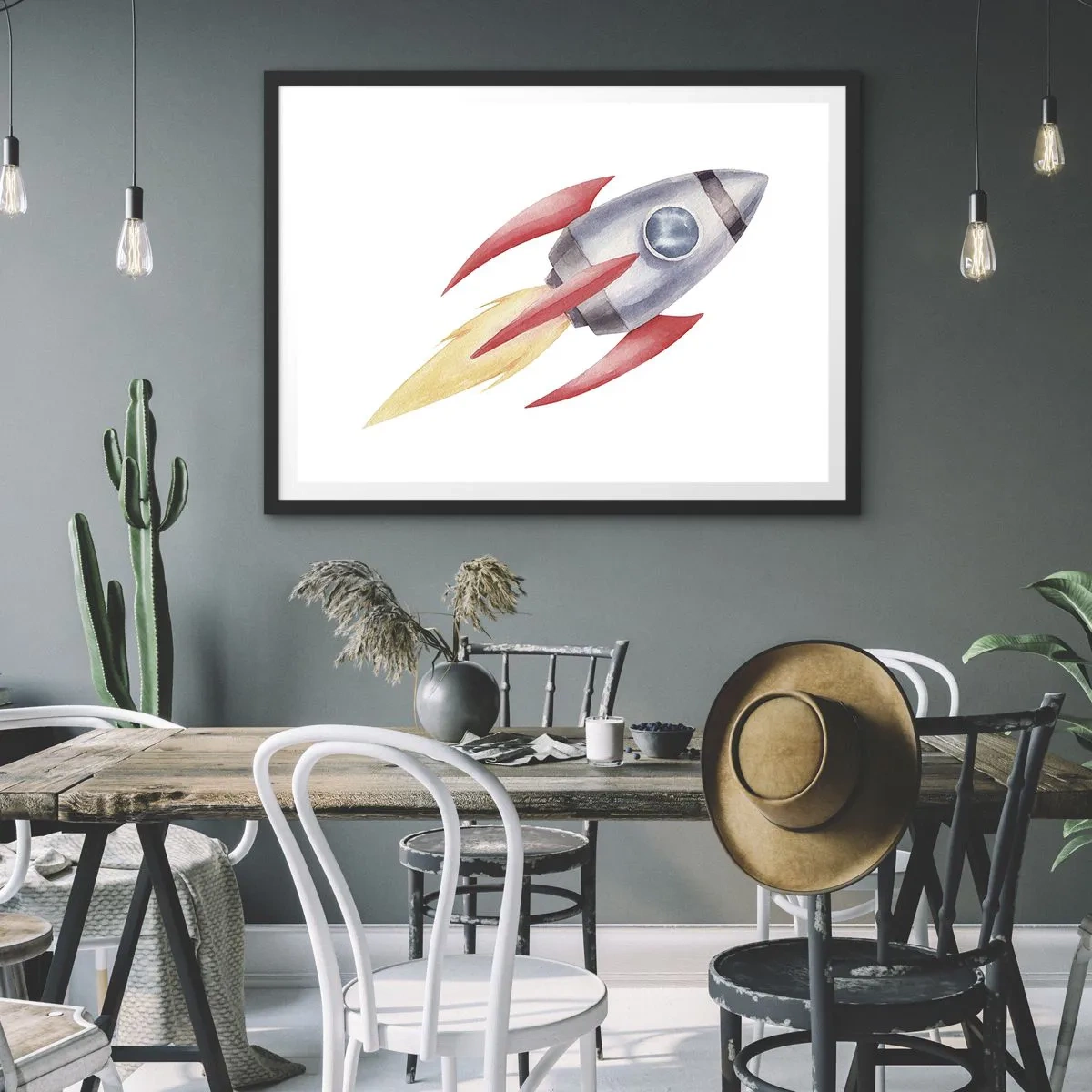 Poster in black frame - Higher, Faster, Further - 91x61 cm