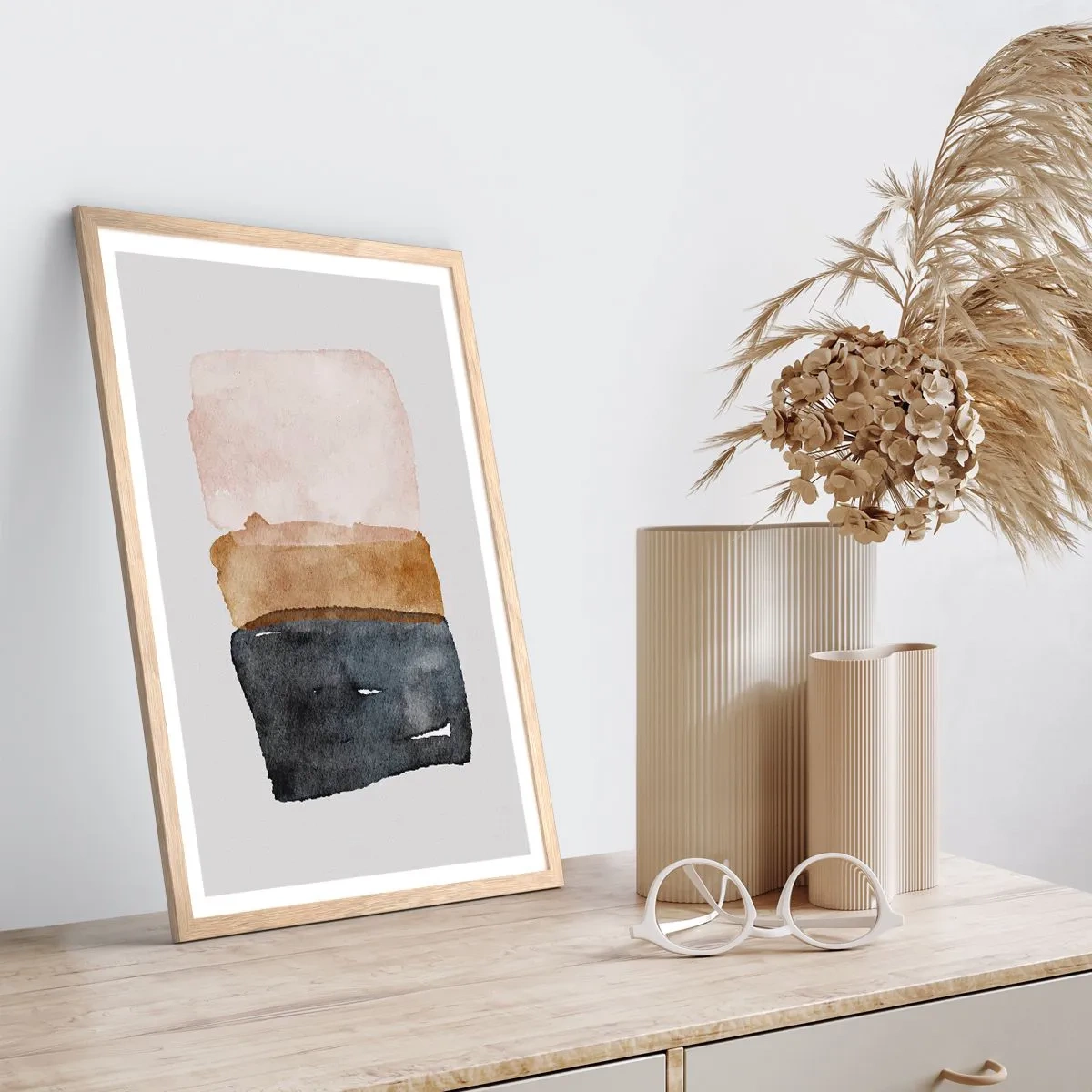 Poster in light oak frame - Composition of the Colours of the Soil - 50x70 cm