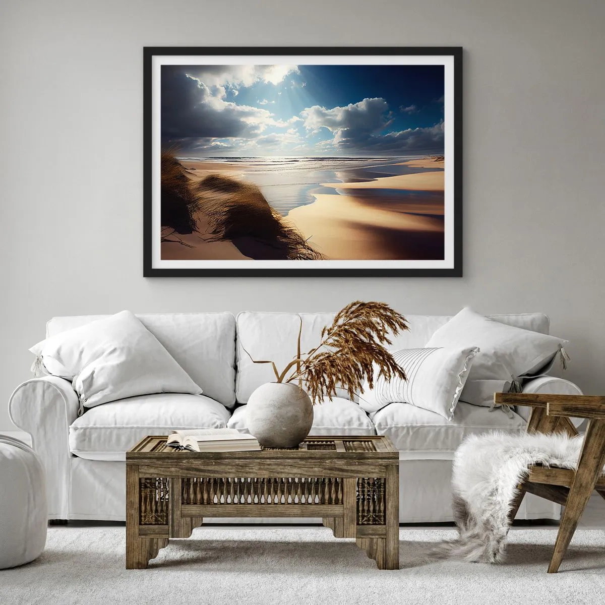 Poster in black frame - Beach, Wild Beach - 70x50 cm
