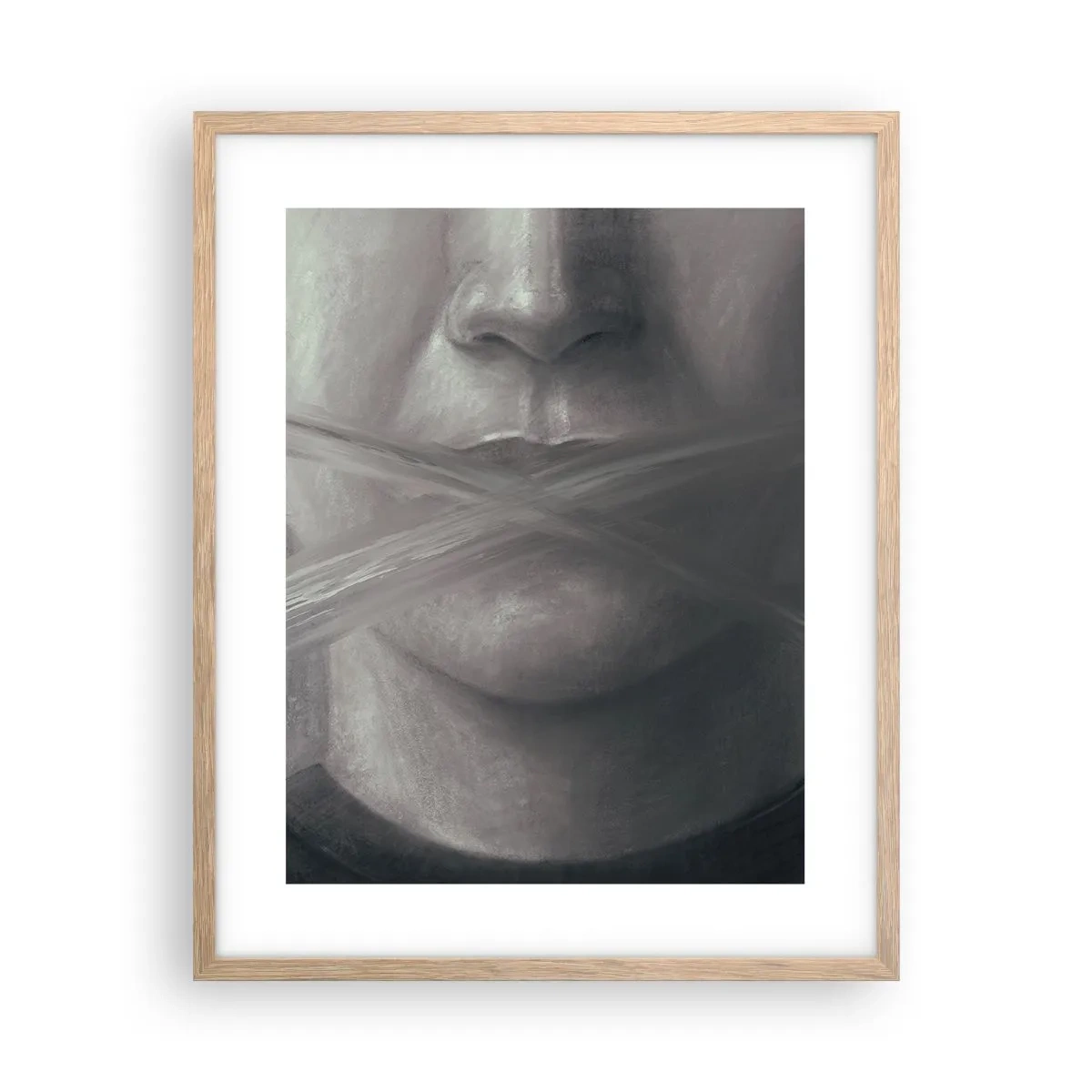 Poster in light oak frame - Not a Word - 40x50 cm
