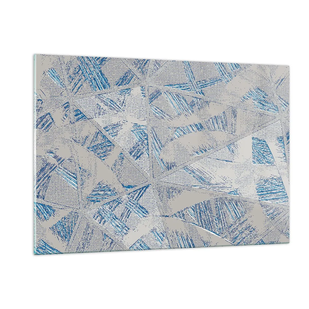 Glass picture - In Blue and Grey Maze - 120x80 cm