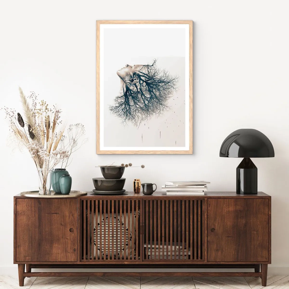 Poster in light oak frame - Listening to the Whisper of the Trees - 61x91 cm