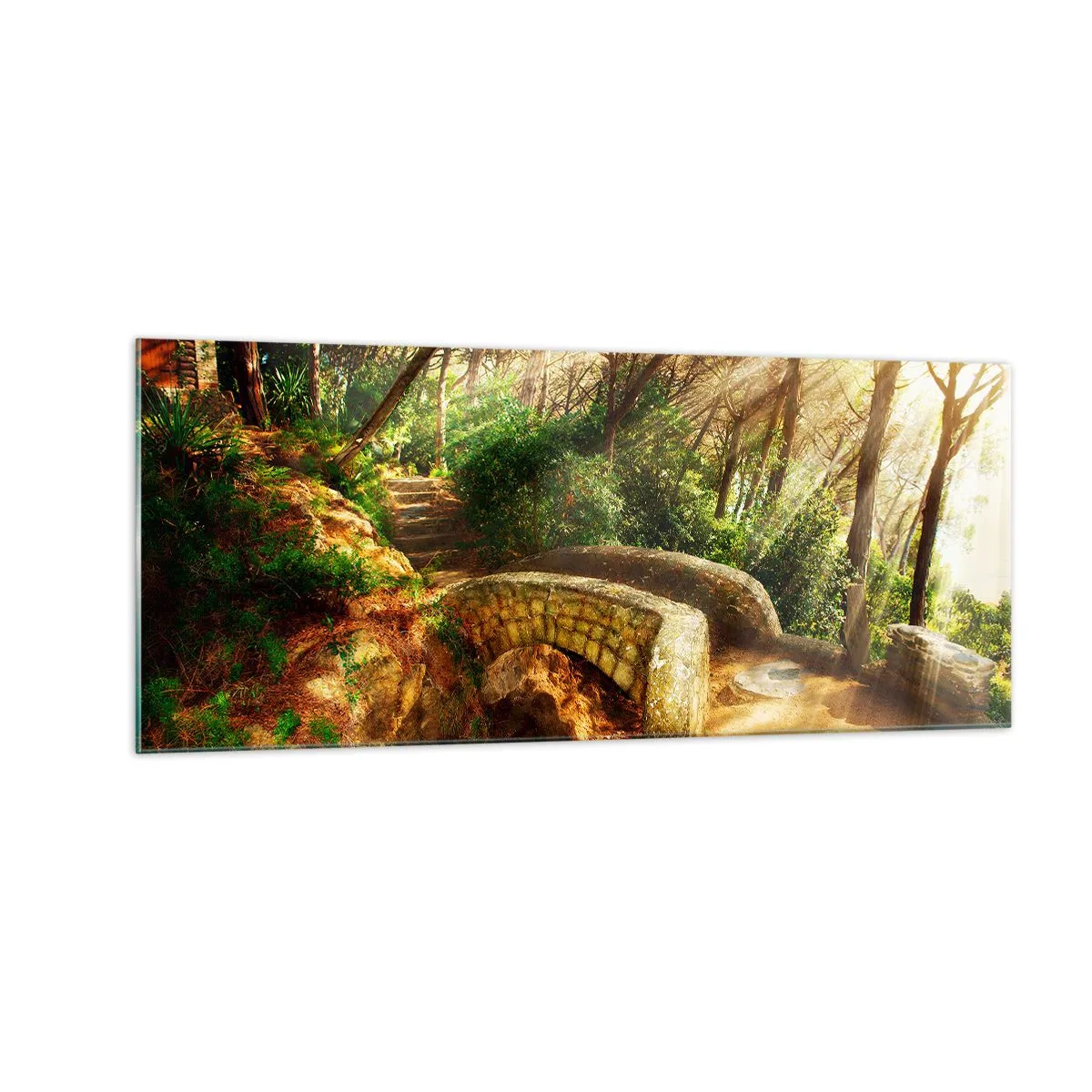 Glass picture - From the Bridge to Enchanted Forest - 100x40 cm