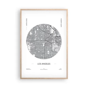 Poster in light oak frame - Anatomy of Los Angeles - 61x91 cm