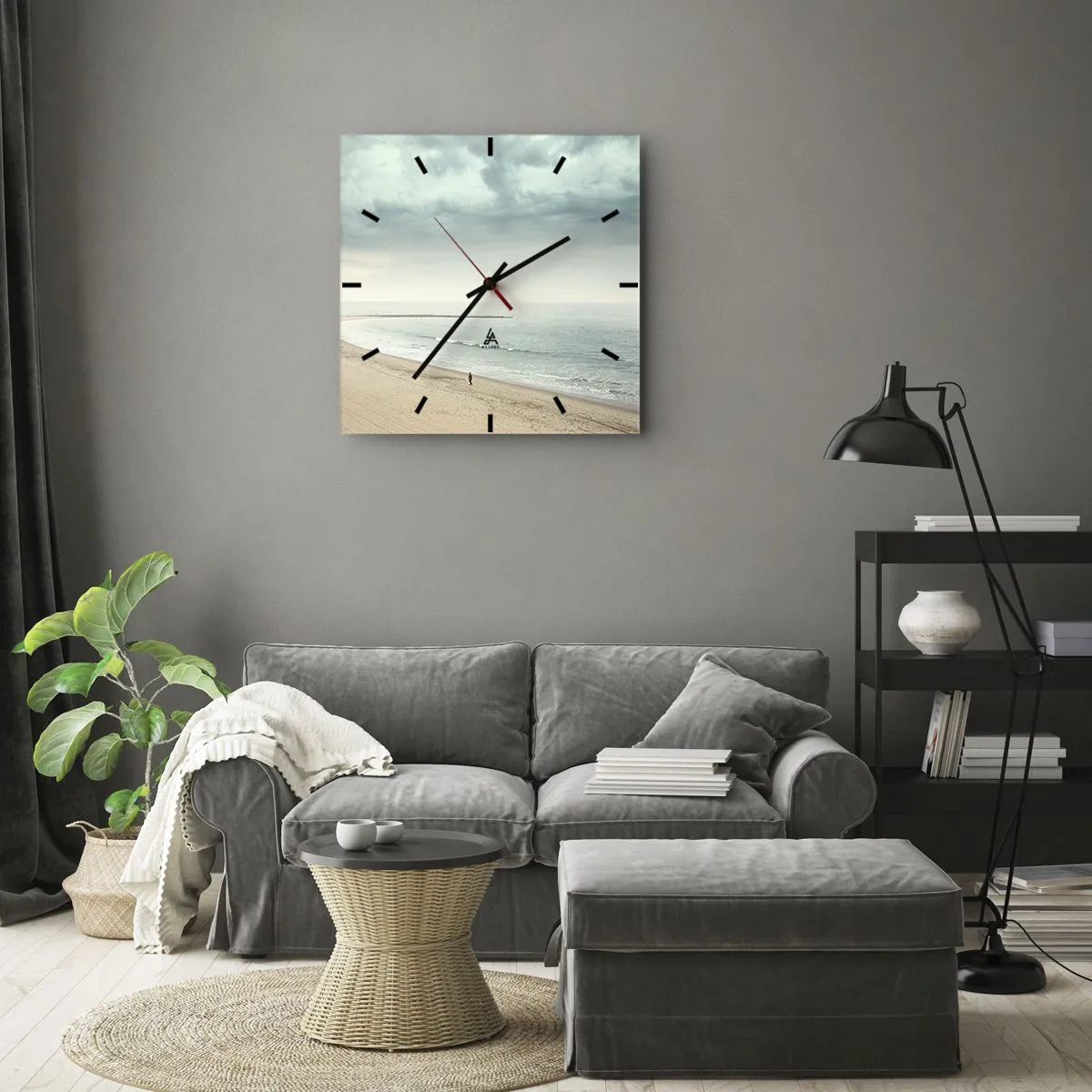 Wall clock - Clock on glass - In Search of Quiet - 30x30 cm