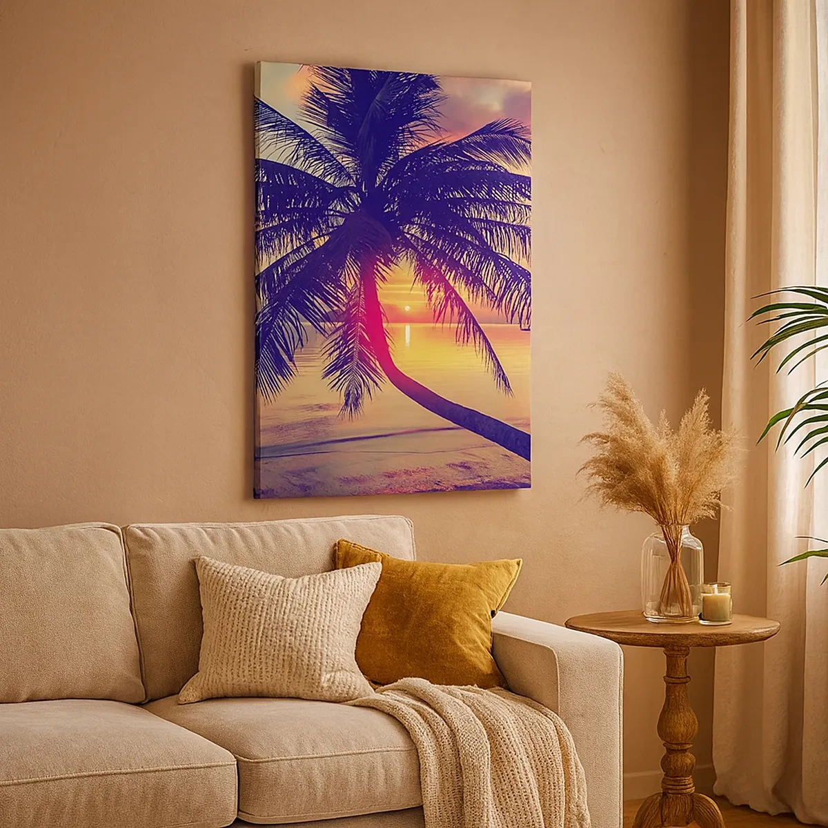 Canvas picture - Evening under the Palm Trees - 50x70 cm