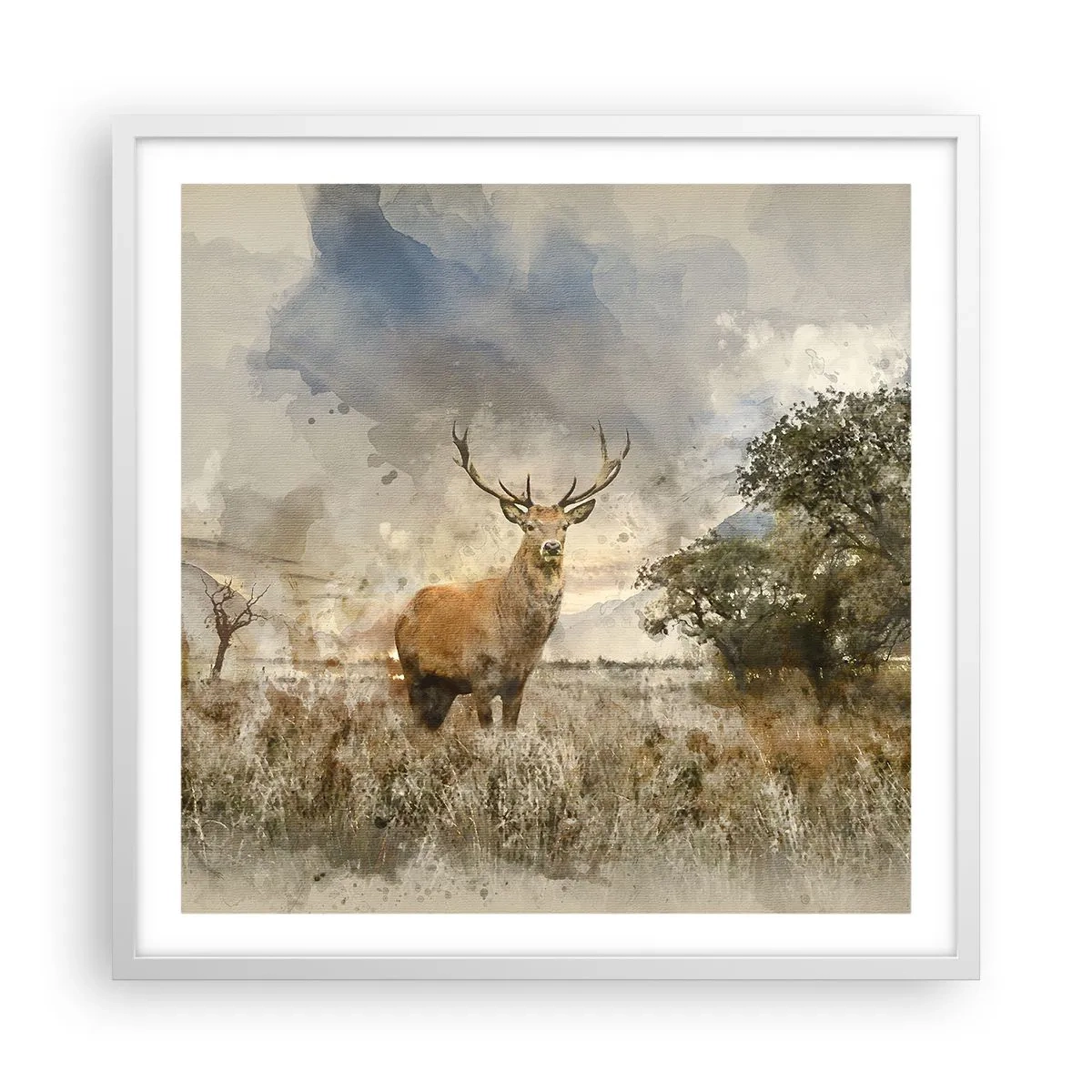 Poster in white frmae - Dignity - Strength - Majesty - 60x60 cm