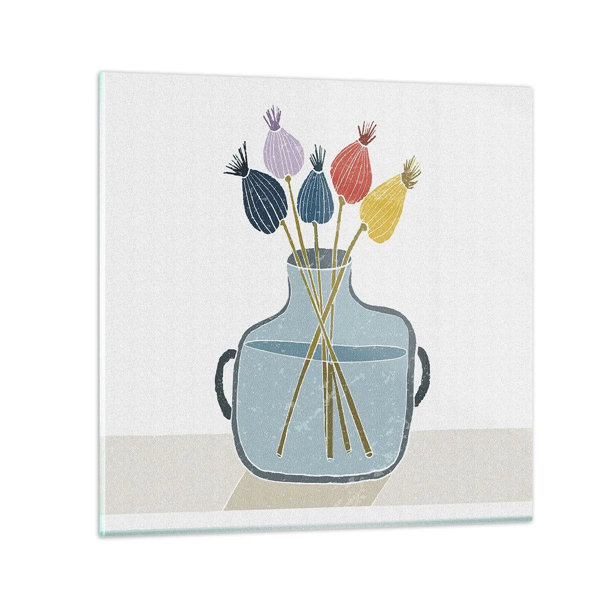 Glass picture - As Quiet as Poppies - 30x30 cm