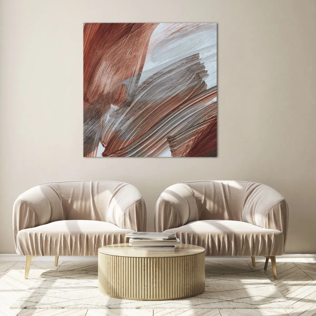 Glass picture - Autumnal and Windy Abstract - 40x40 cm