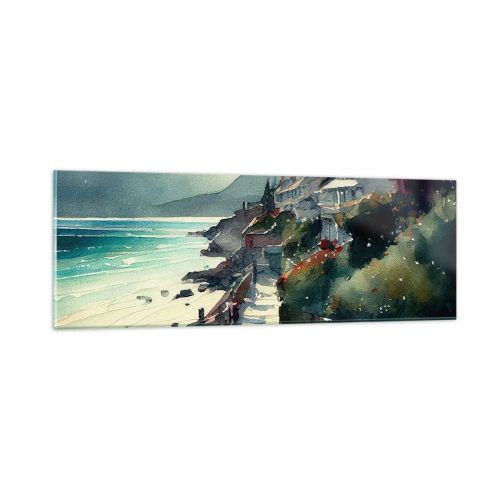 Glass picture - Mediterranean Town - 90x30 cm