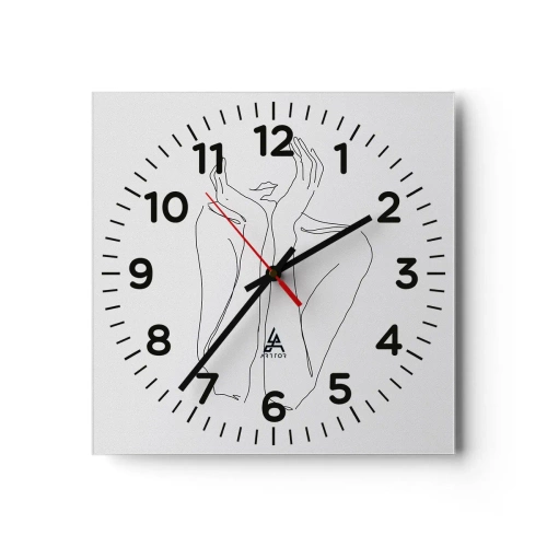 Wall clock - Clock on glass - What Girls Are Dreaming of - 30x30 cm