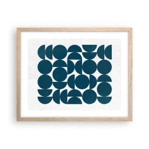 Poster in light oak frame - Circles and Semicircles - 50x40 cm