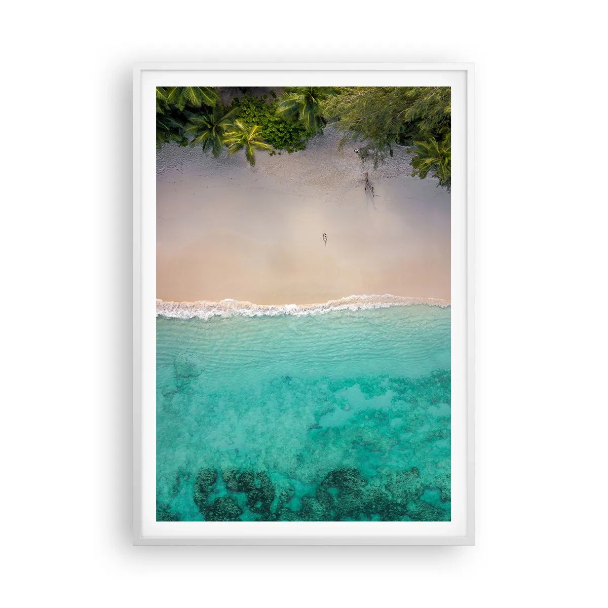 Poster in white frmae - Paradise Beach - 70x100 cm