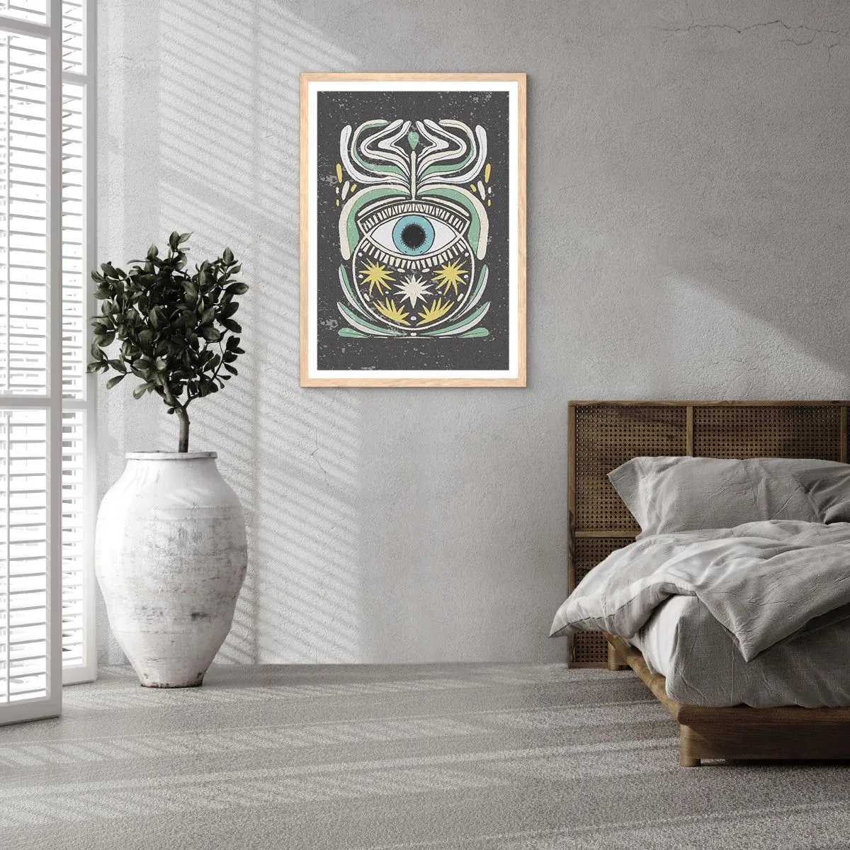 Poster in light oak frame - Tribal Rituals - 50x70 cm