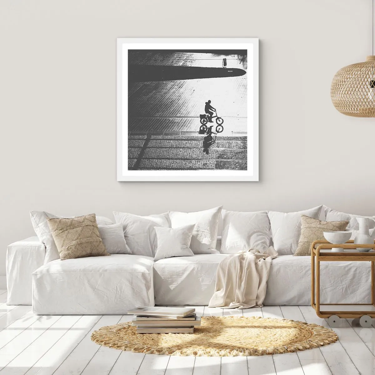 Poster in white frmae - Straight ahead, through the City - 30x30 cm