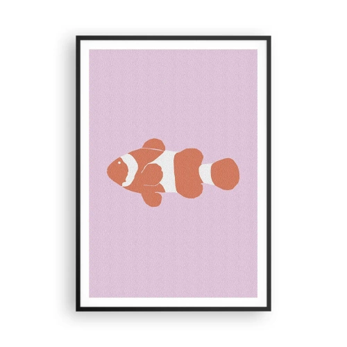 Poster in black frame - Coral Suits Her from Head to Tail - 70x100 cm