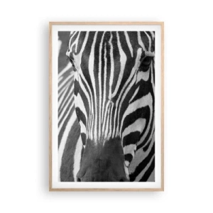 Poster in light oak frame - World Is Black and White - 61x91 cm