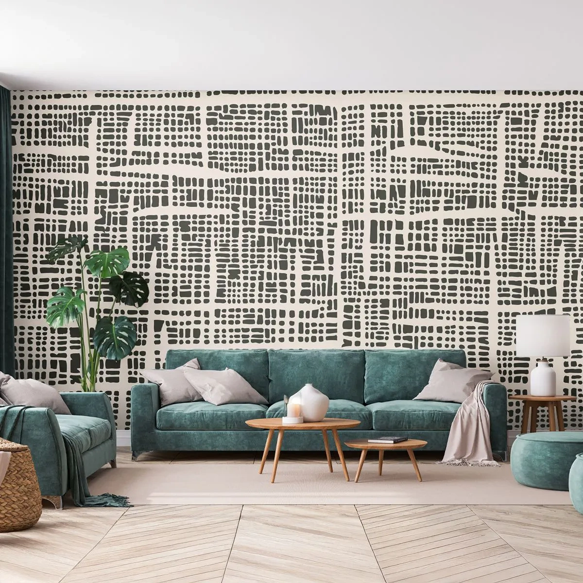 Photo Wallpaper Standard Eco - Woven Composition - Abstraction, Graphics, Piece - 400x280 cm