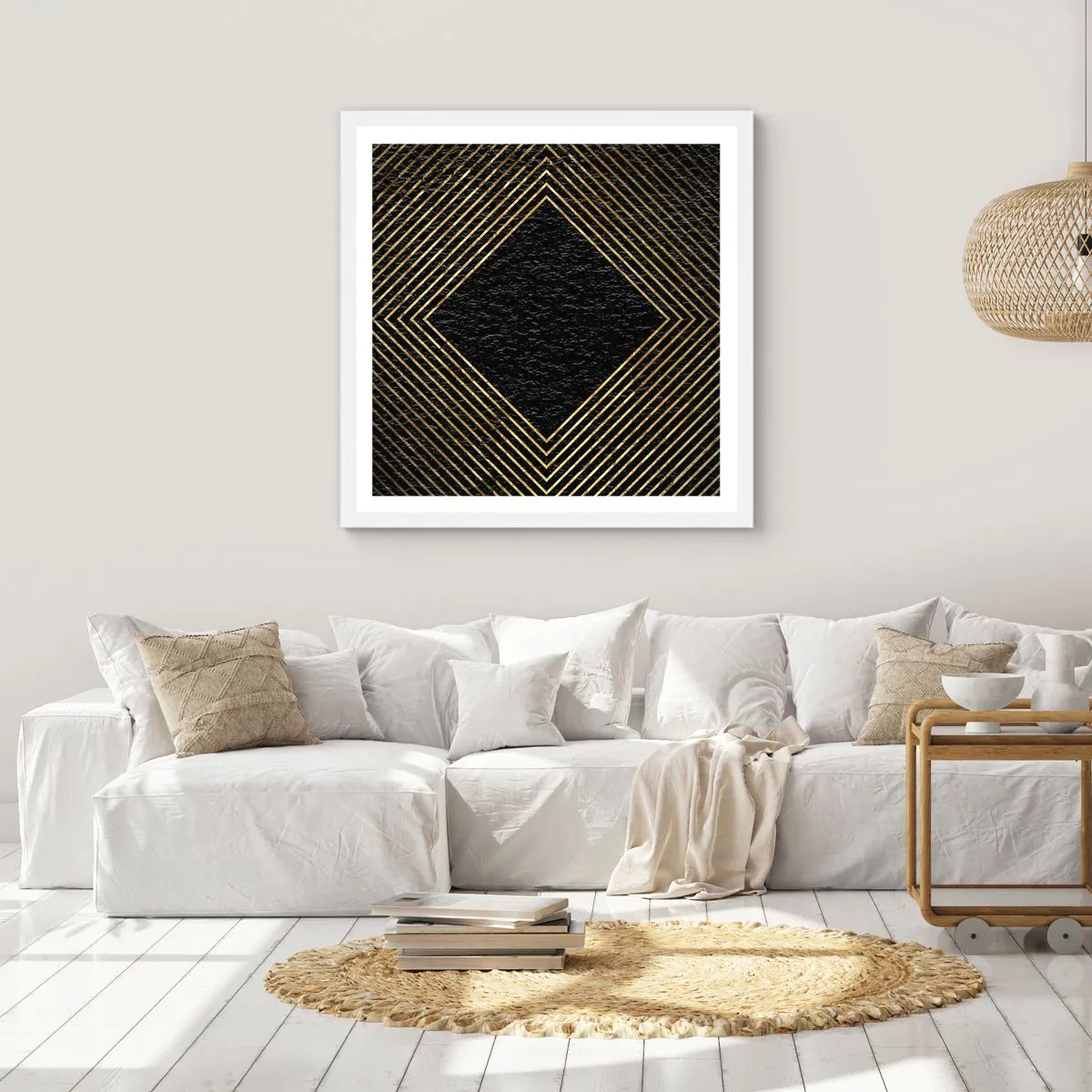 Poster in white frmae - Geometry Glamour Style - 40x40 cm