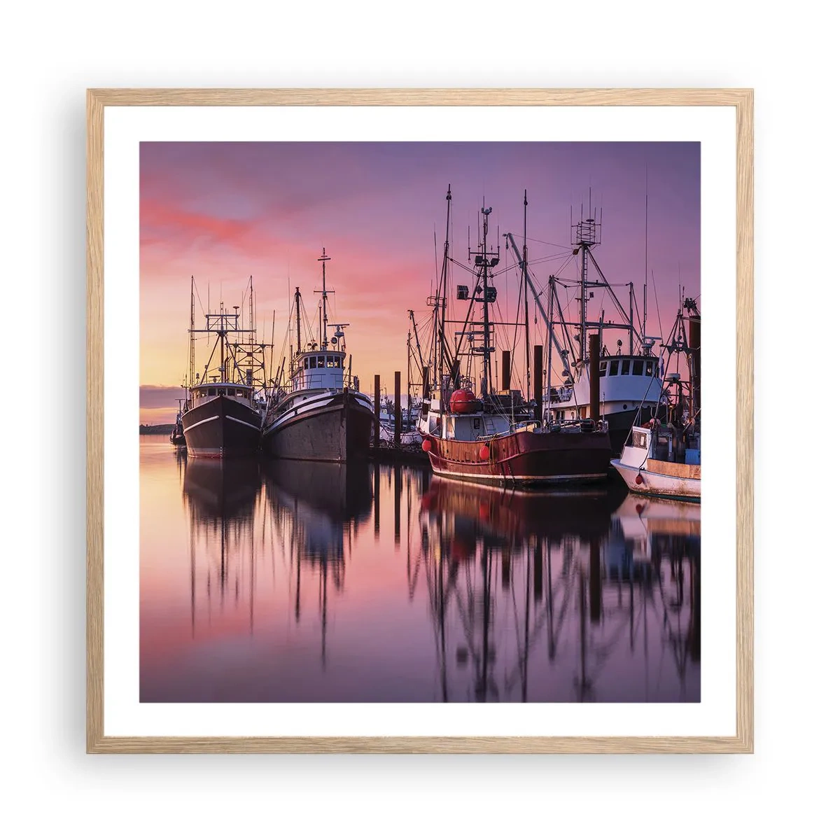 Poster in light oak frame - Before Dawn - 60x60 cm