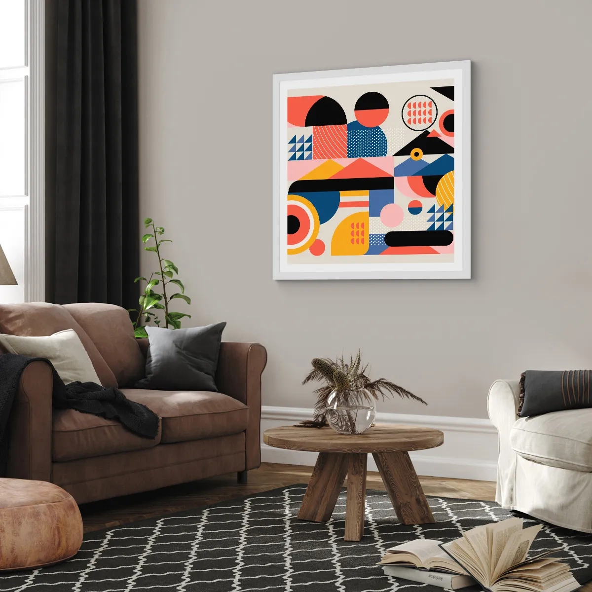 Poster in white frmae - Composition: Have Fun - 30x30 cm