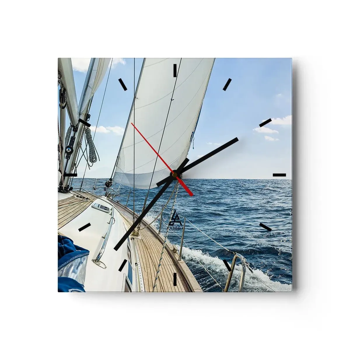 Wall clock - Clock on glass - Ahoy, Adventure - 30x30 cm