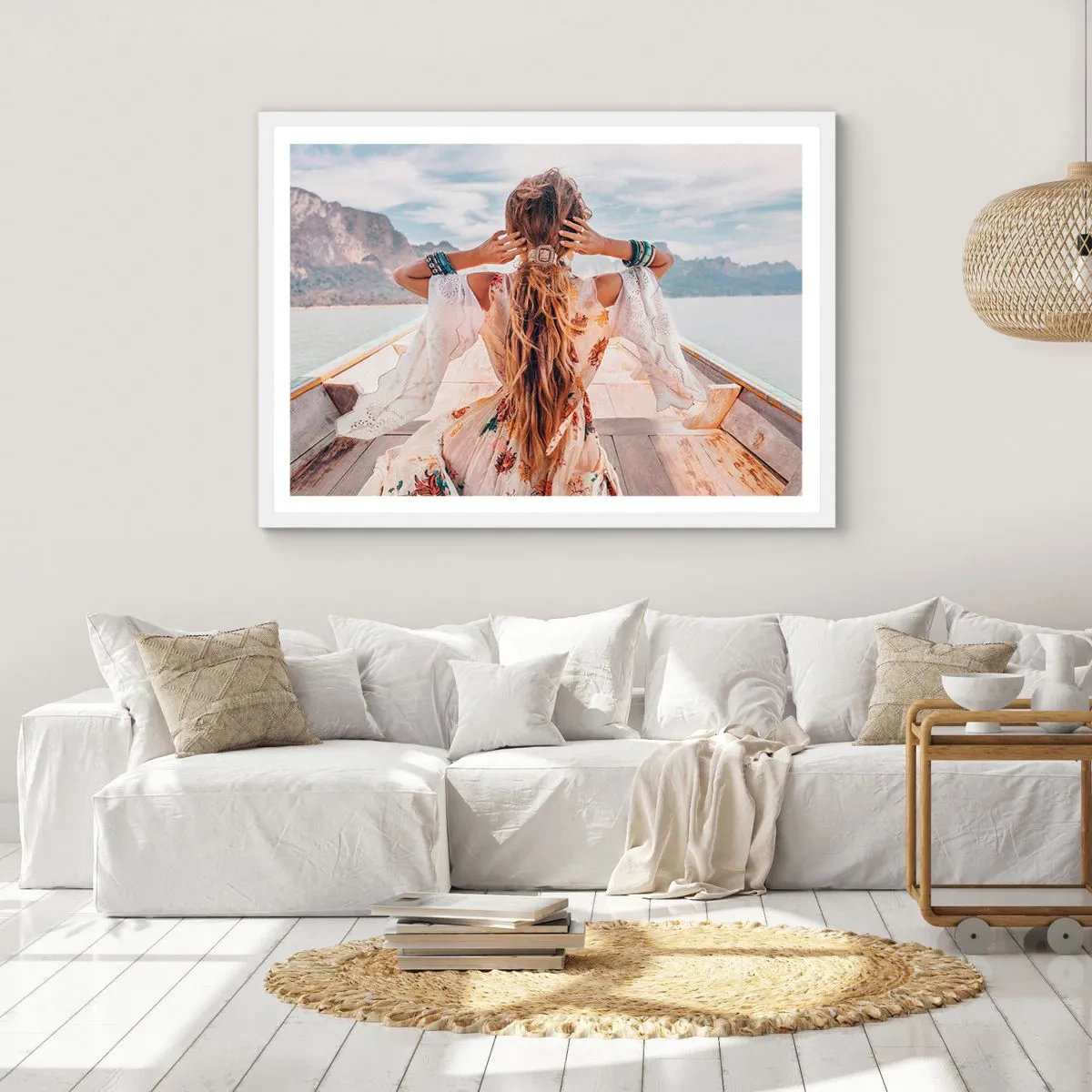 Poster in white frmae - On the Way to Happiness - 70x50 cm