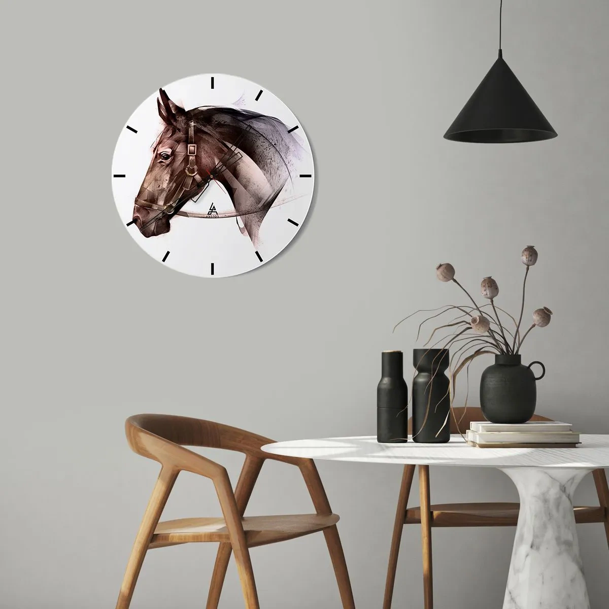 Wall clock - Clock on glass - What a Charm - 40x40 cm