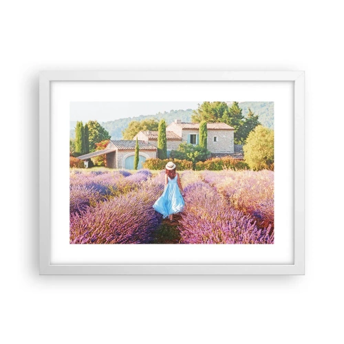 Poster in white frmae - Lavender Girl - 40x30 cm