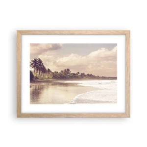 Poster in light oak frame - Caress of the Waves - 40x30 cm