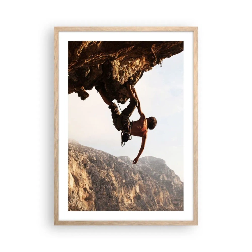 Poster in light oak frame - The Whole World on a Sharp Cliff - 50x70 cm