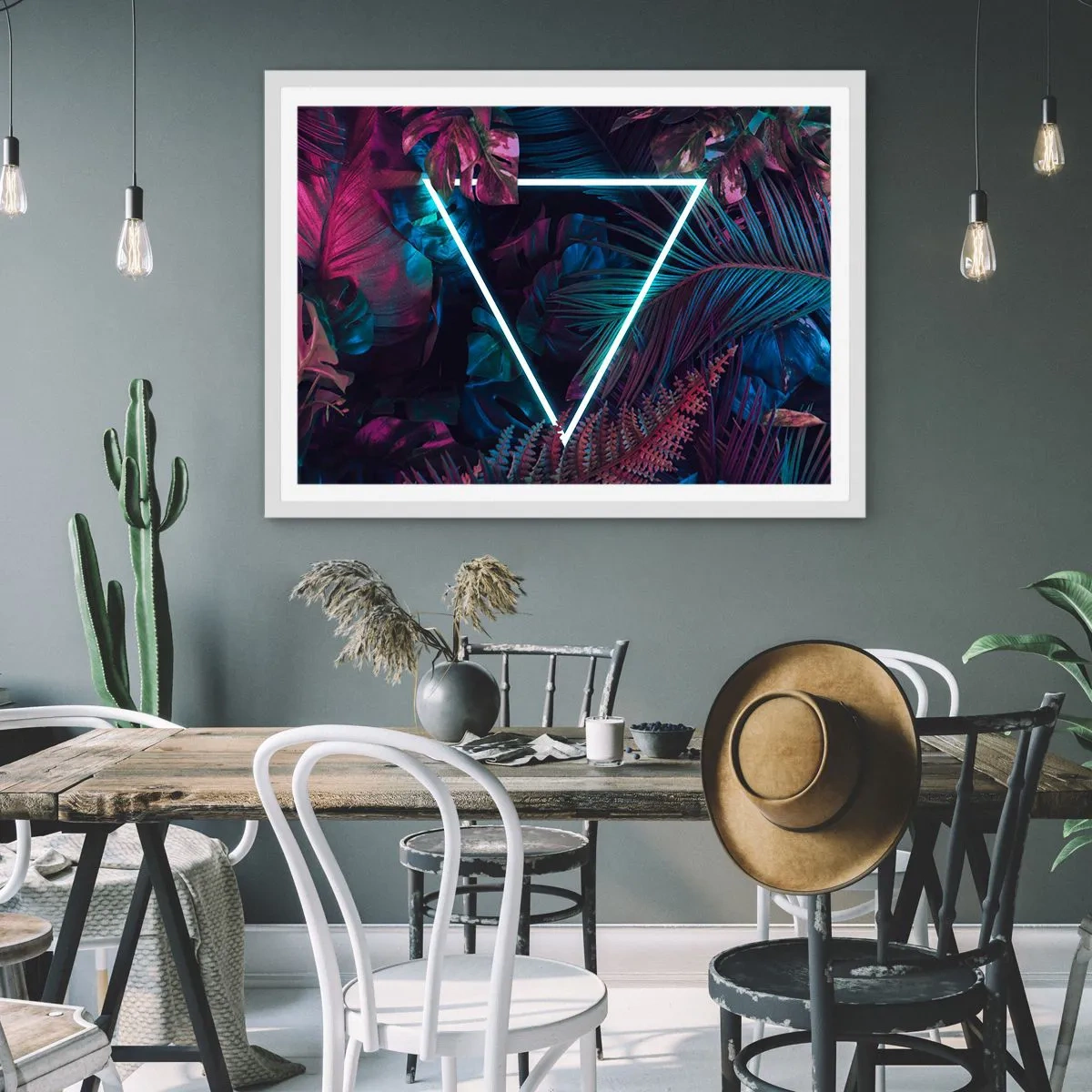 Poster in white frmae - Disco Style Garden - 40x30 cm