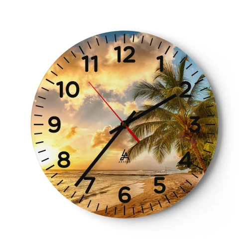 Wall clock - Clock on glass - Eternal Summer, Always Holidays - 40x40 cm